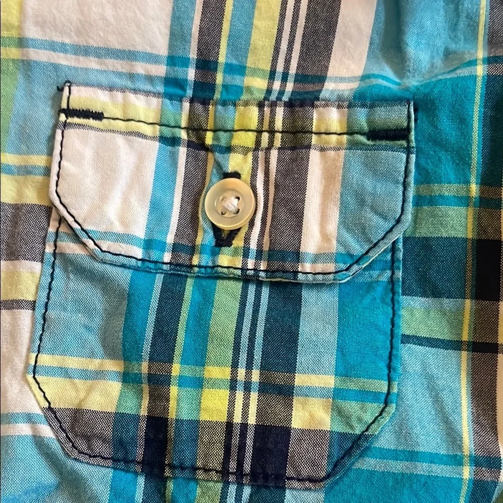 Carter's Blue and Yellow Plaid Button Down Shirt